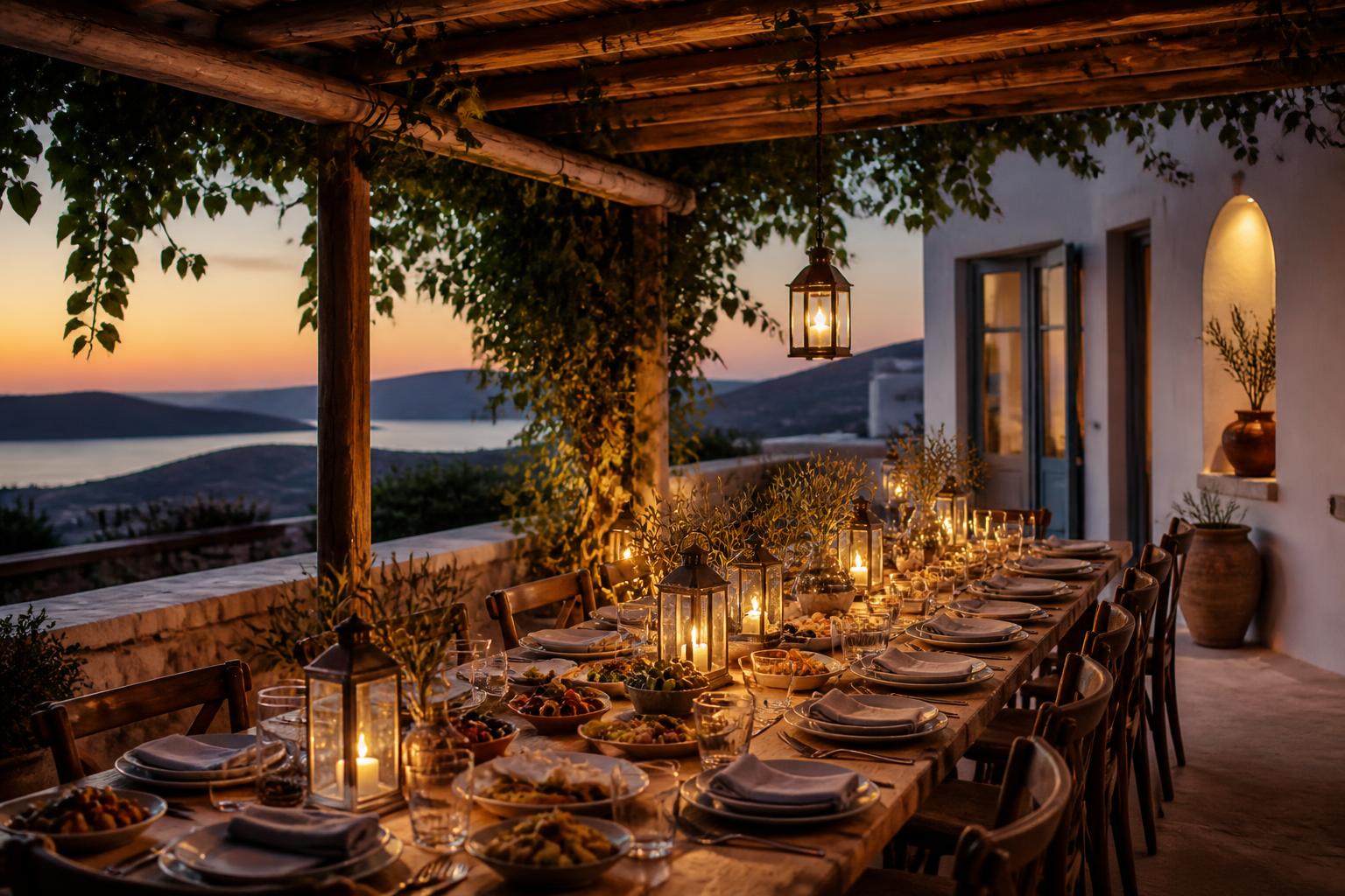 Long table under the pergola